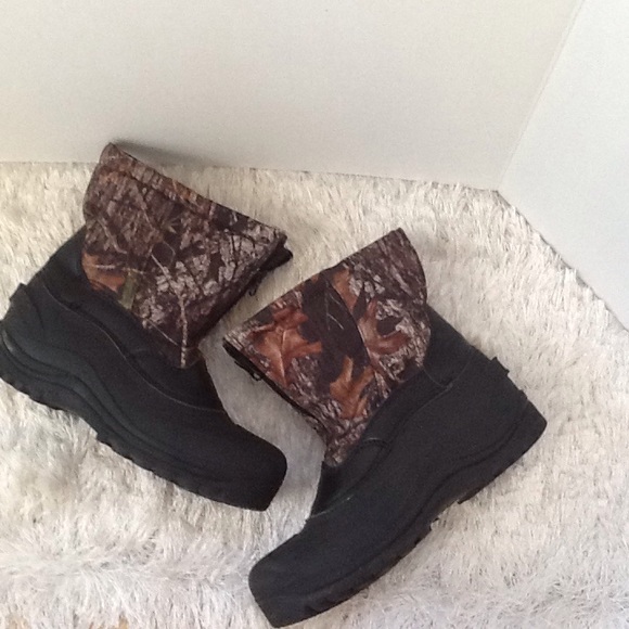 Camouflage Mossy Oak Thinsulate Zip Hunting Boots Sz 7 - Picture 2 of 9